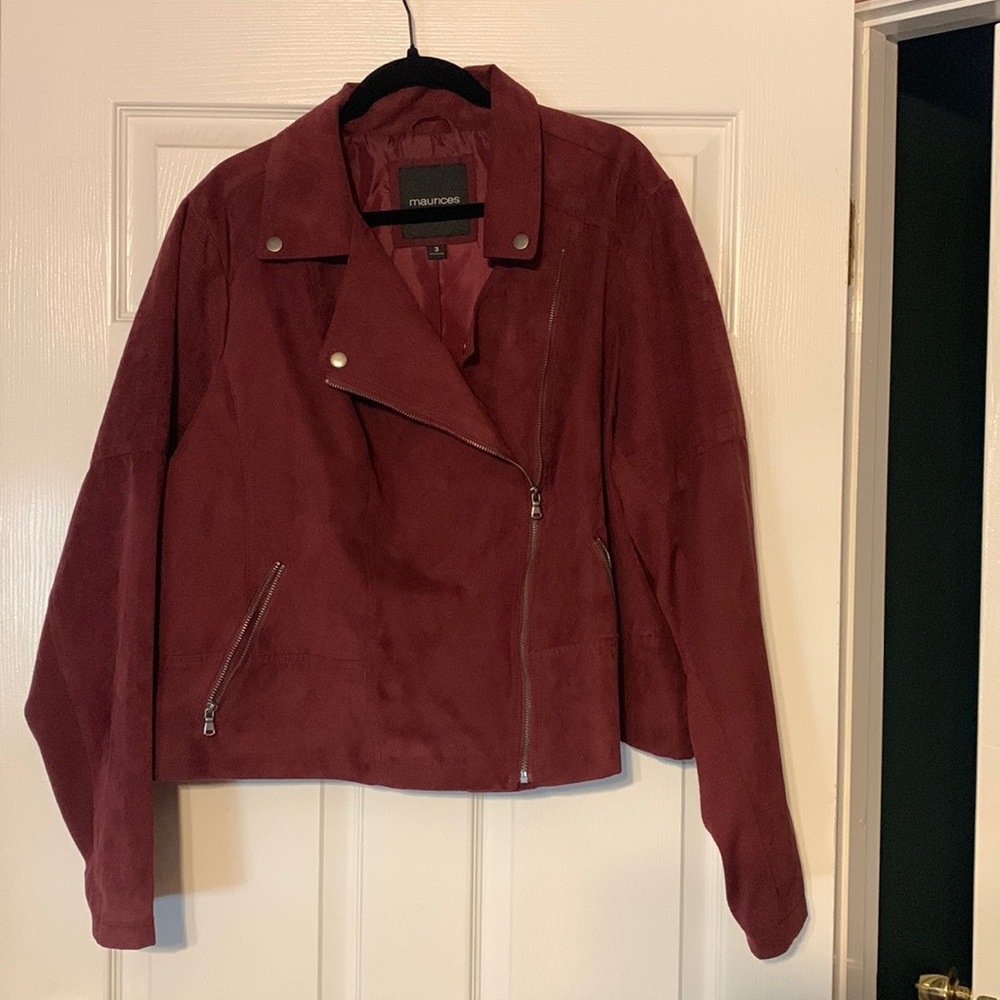 Maroon Moto jacket